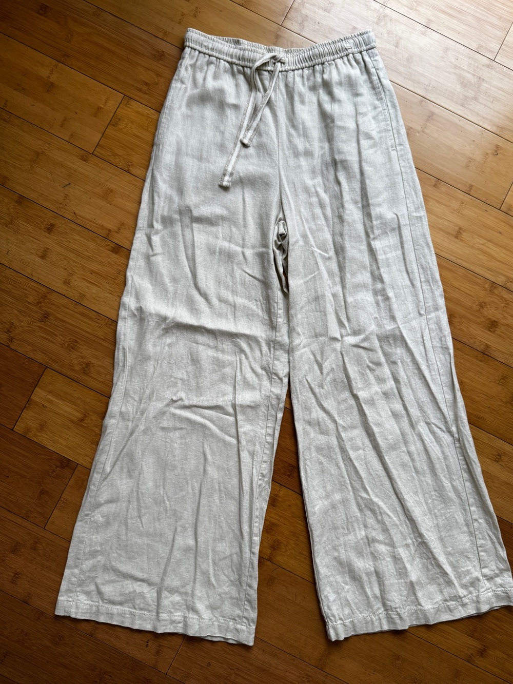 Wide leg linen blend trousers by Max Studio